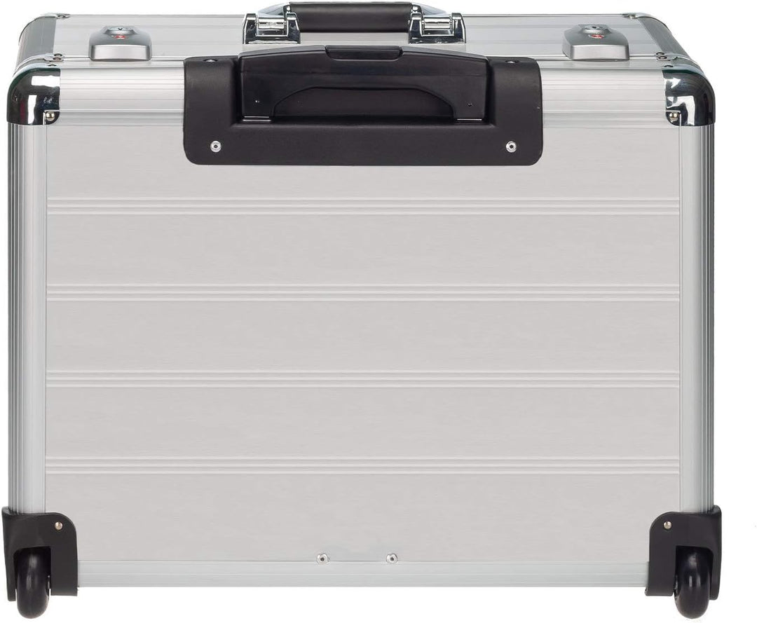 Business Trolley Pilotenkoffer Laptopfach TSA Schlösser Aluminium Oberfläche Silber, Silber