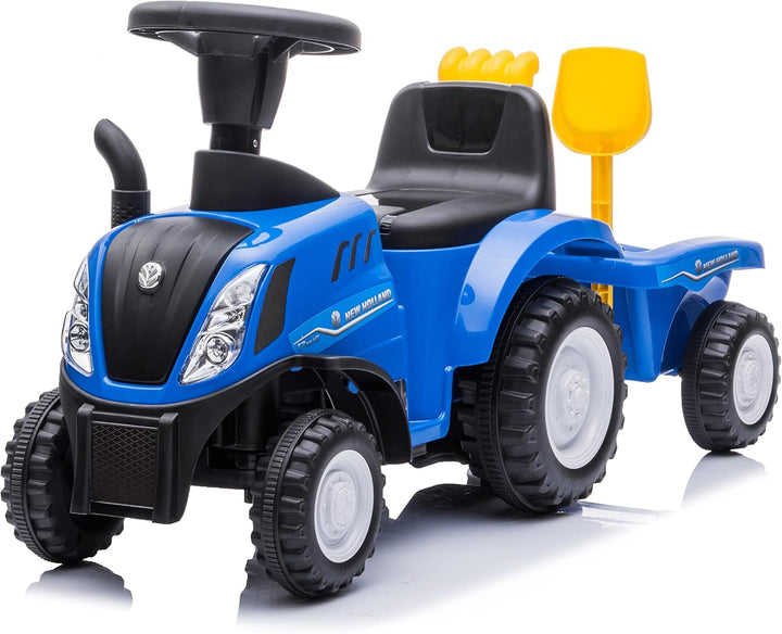 Kinder Rutschauto Rutschfahrzeug New Holland Traktor mit Anhänger Rutscherfahrzeug Kinderauto Kinder