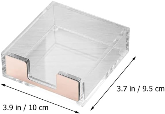 LALAFINA 2 Stück Transparenter Memo Pad Holder mit Roségoldenem Stiftehalter Praktischer Notizzettel