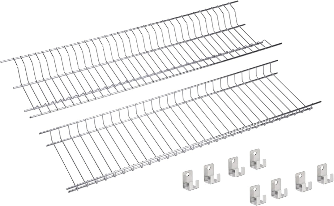 Set mit Geschirr- und Gläserabtropfer aus Edelstahl für 65 cm breite Schränke