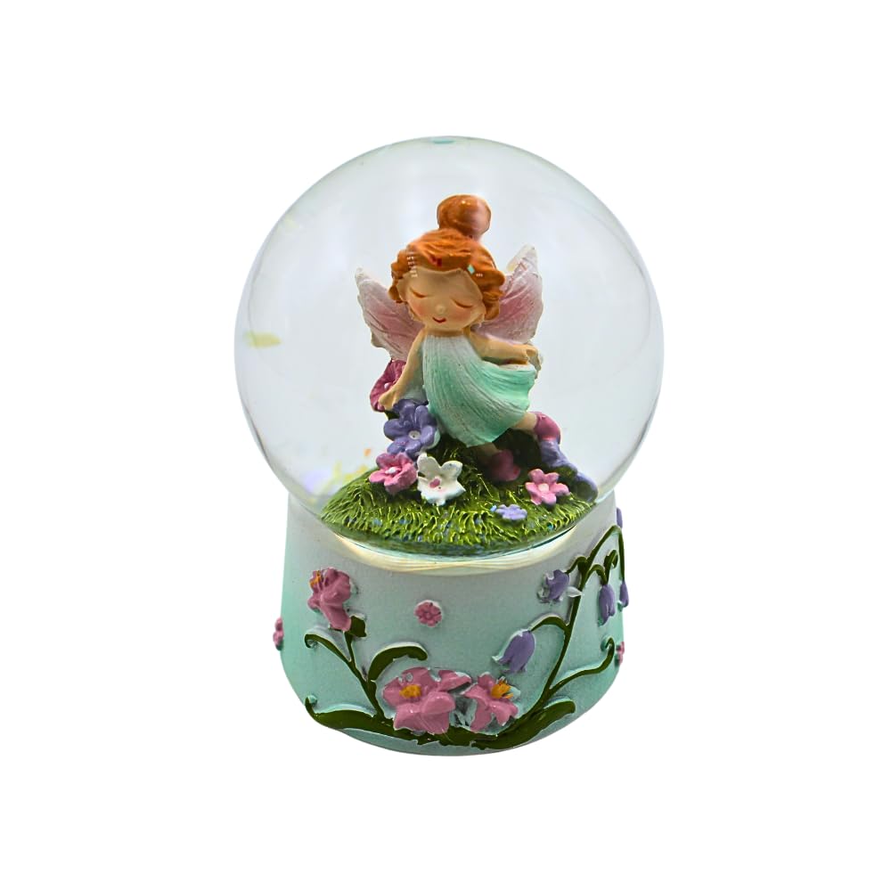Dekohelden24 Schneekugel, Schüttelkugel, Fabelwesen - Schneekugel, Schneekugel mit Blumenmädchen, El