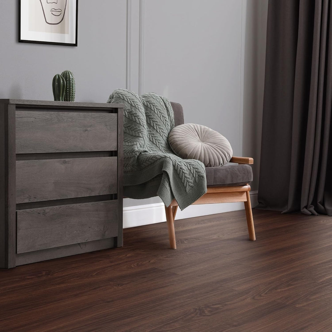 ML-Design Deluxe PVC Bodenbelag, Selbstklebende Vinyl-Dielen, Vinylboden, 91,5 cm x 15,3 cm x 2 mm,