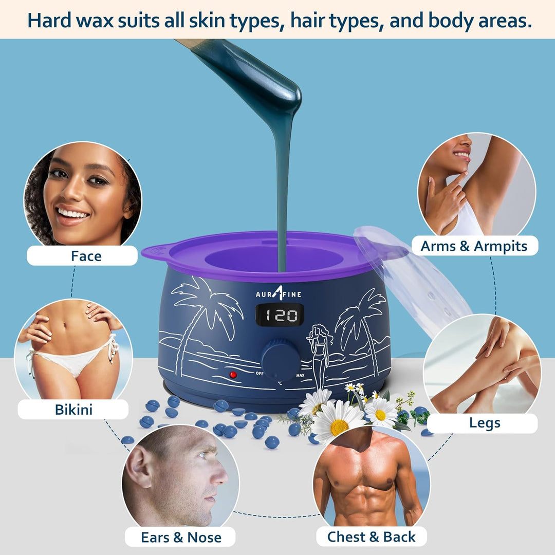 Digital Waxing Set, Wachswärmer zu Hause mit Wachsperlen & Silikontopf, Wachsenthaarung mit Wachsmas