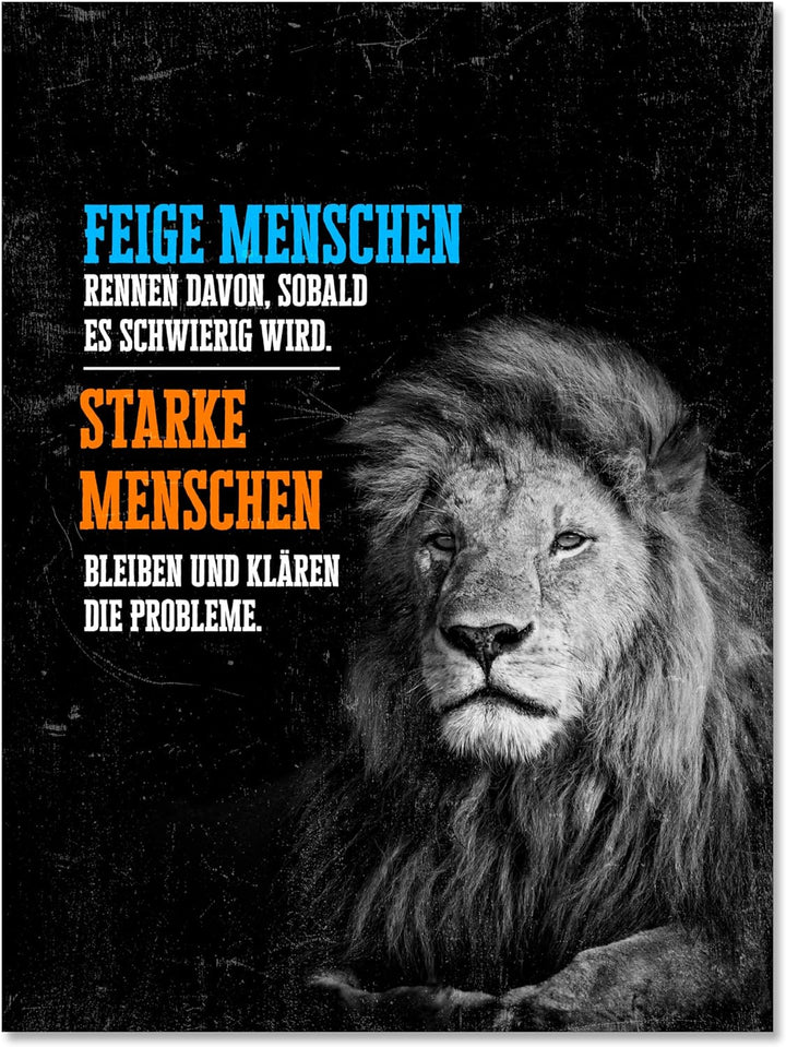 wandmotiv24 Leinwandbild Motivation, 80x60cm, Hochformat, Starke Menschen, Deko, Bilder auf Leinwand