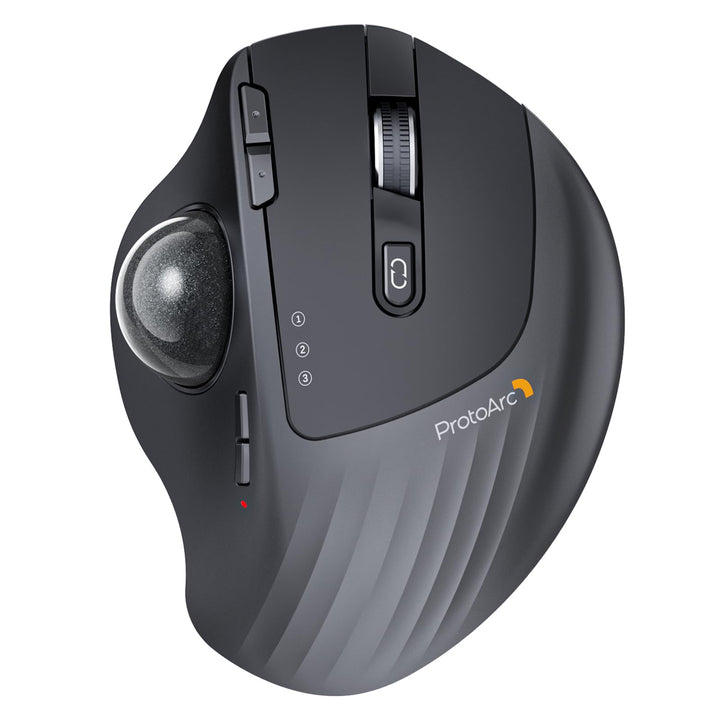 ProtoArc EM01 NL Trackball Maus, Verstellbarer Winkel Maus, 2.4G USB Kabellos & 2*Bluetooth, Daumens