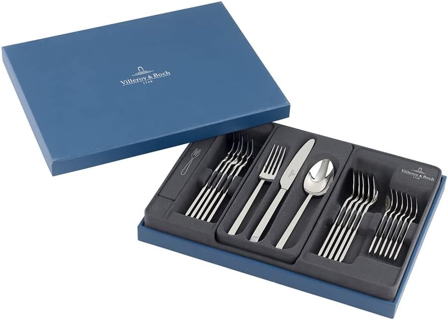 Villeroy und Boch La Classica Tafelbesteck für bis zu 6 Personen, 24-teilig, Edelstahl 38x27x6cm Met