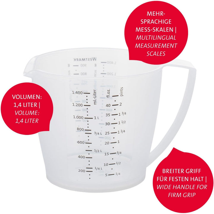 Westmark Back-Set 2tlg., Rührbecher mit Deckel, »Helena«, 1,4 l und Teigschaber »Duo«, Kunststoff/Si