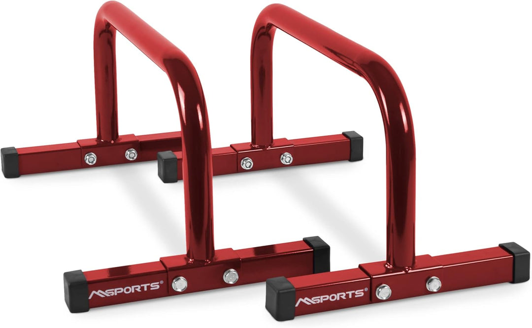 MSPORTS Low Fitness Parallettes Minibarren Professional LxBxH: 60x35x29 cm| Push-Up Bars Liegestützg