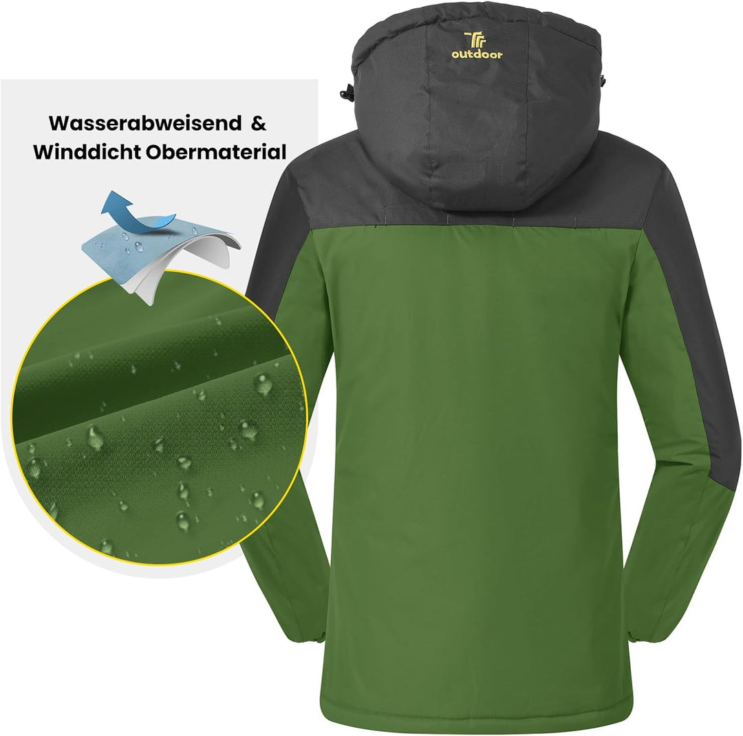 donhobo Damen Jacken Fleecejacke Winterjacke Wasserdicht Atmungsaktiv Verdickt Warm Winddicht Softsh