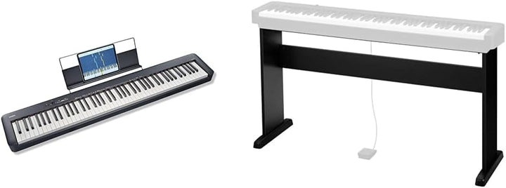 Casio CDP-S110BK Digitalpiano schwarz mit 88 gewichteten Tasten & CS-46P Basisstand schwarz für Casi