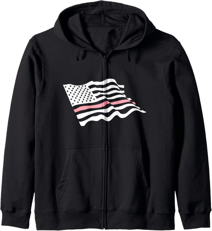 Cancer Memorial Wave Unterstützung der amerikanischen Flagge Kapuzenjacke