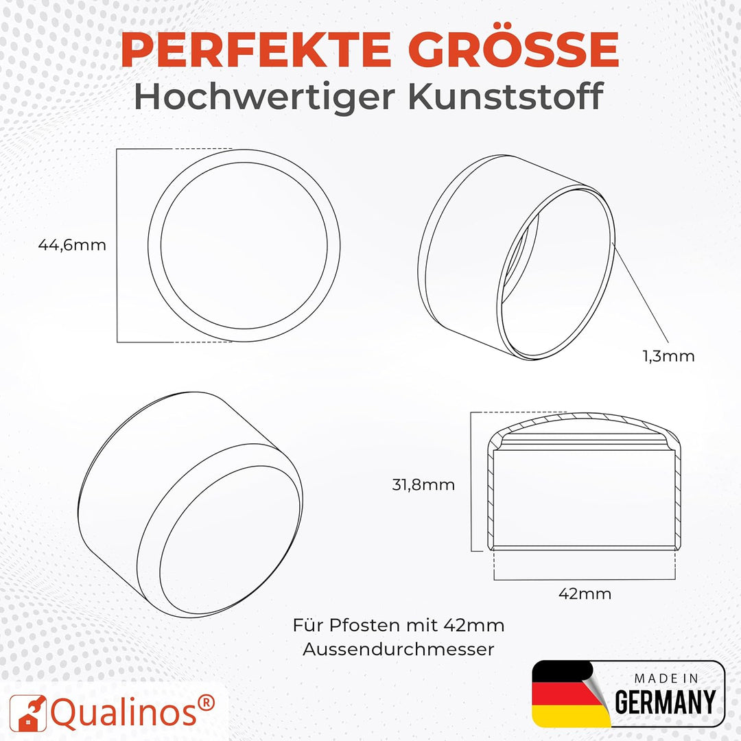 80x Pfostenkappe 42 mm grün, Zaunpfostenkappe für Rundrohr Zaunpfosten und Metallpfosten, Rohrkappe,