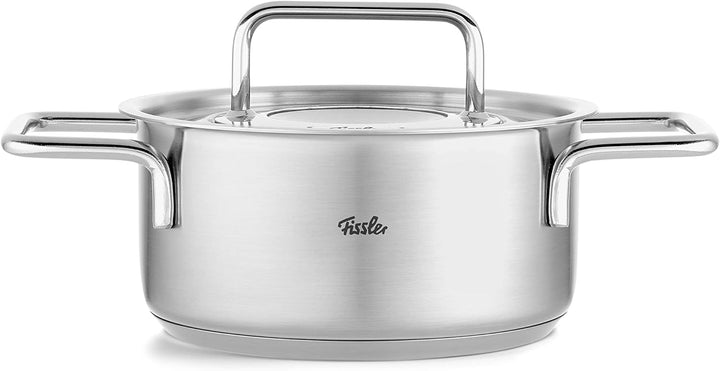 Fissler Pure Collection / Edelstahl-Kochtopfset, 6-teilig, Töpfe mit Metall-Deckel (3 Kochtöpfe,1 Br