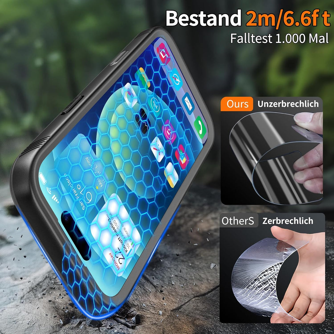 Cozycase TOP Militärschutz für iPhone 17 wasserdichte 360 Grad Hülle - 2m Sturzfest Panzerhülle Outd