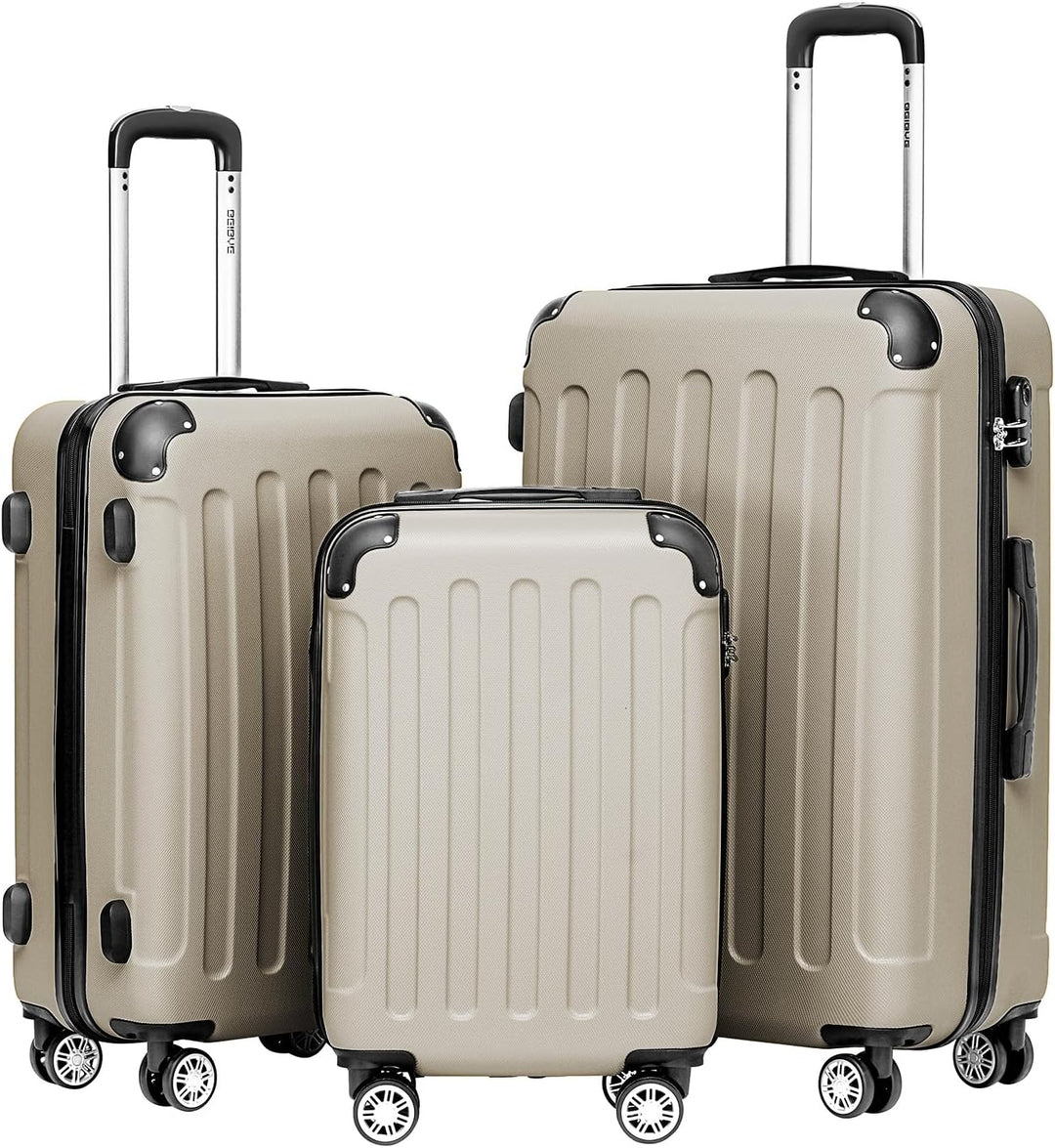 BEIBYE 2045 Zwillingsrollen 3tlg. Reisekoffer Koffer Kofferset Trolleys Hartschale in 14