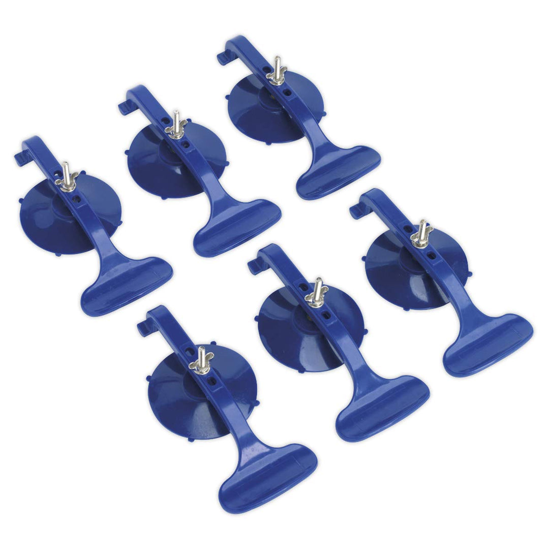 Sealey RE006 Saugnapfklemmen-Set, 81 mm x 258 mm x 193 mm, Blau, 6 Stück 81mm x 258mm x 193mm Blau,