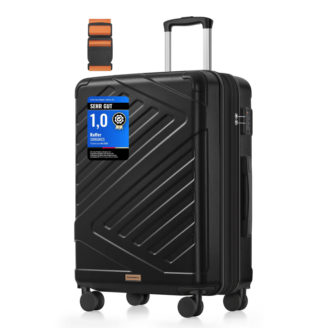 SONGMICS Koffer, Reisekoffer, Hartschalenkoffer mit TSA-Schloss, Koffergurt, ABS-Trolley, 4 Zwilling