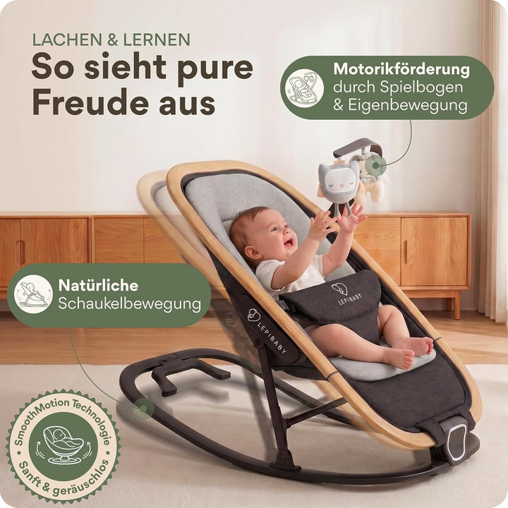 FlexiBu Babywippe Faltbar &amp; Verstellbar | Baby Wippe Neugeborenen bis 12 Monate | Bouncer Newborn-Ei
