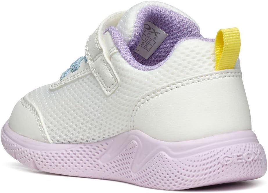 Geox Mädchen B Sprintye Girl D Sneakers 21 EU White Multicolor, 21 EU White Multicolor