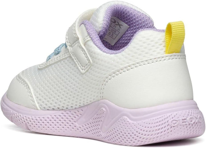 Geox Mädchen B Sprintye Girl D Sneakers 21 EU White Multicolor, 21 EU White Multicolor