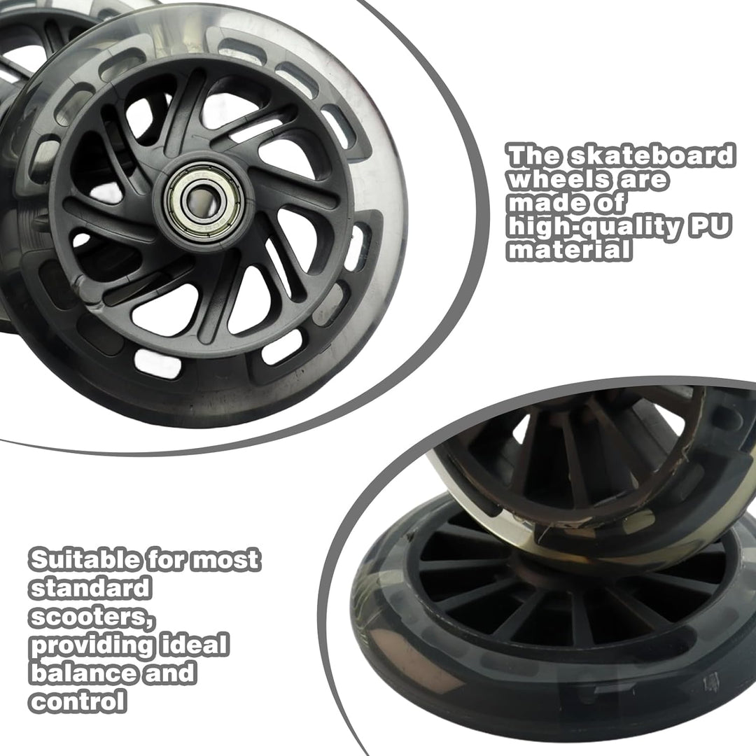 Scooter Rollen,2 Stück Scooter Ersatzräder 120mm Mit Reflektierendes Band,Scooter Inliner Räder Mit