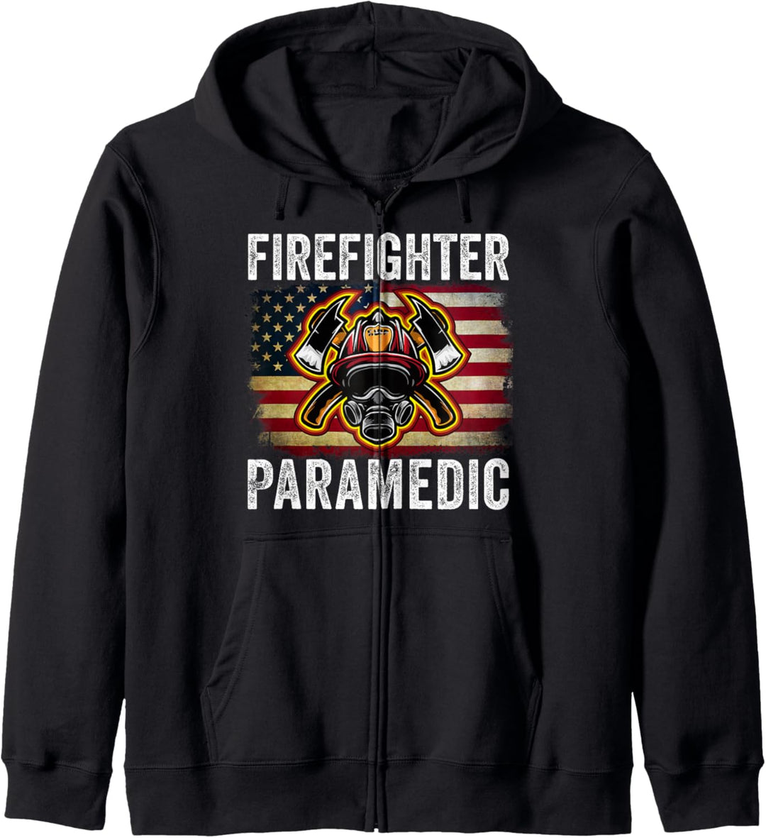Firefighter EMT American Flag EMT Firefighter Paramedic Kapuzenjacke