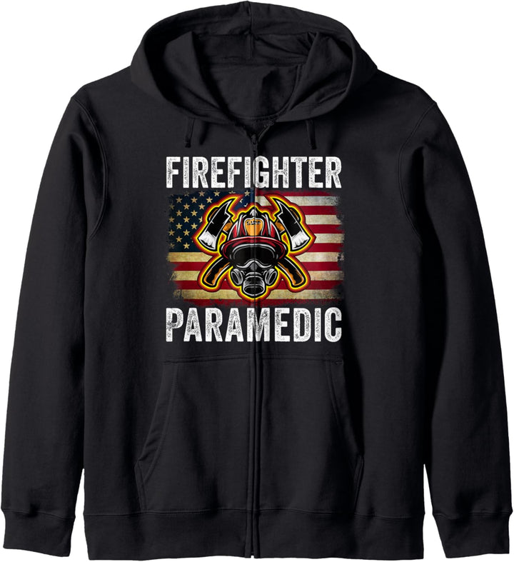 Firefighter EMT American Flag EMT Firefighter Paramedic Kapuzenjacke