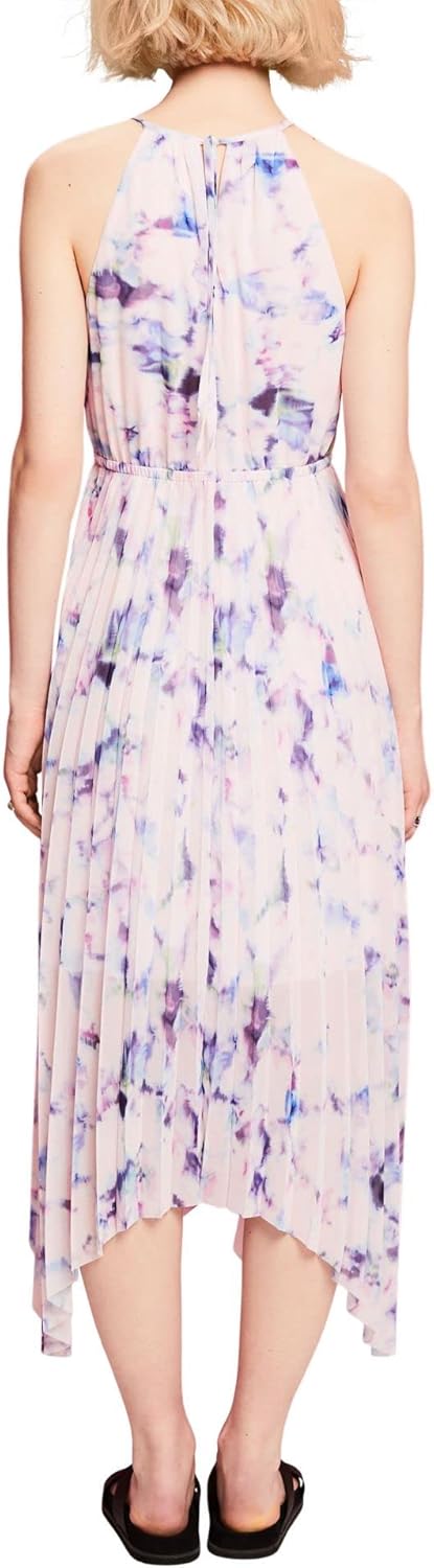 Esprit Collection Midikleid aus Chiffon mit Plisseefalten 42 697/Pastel Pink 3, 42 697/Pastel Pink 3