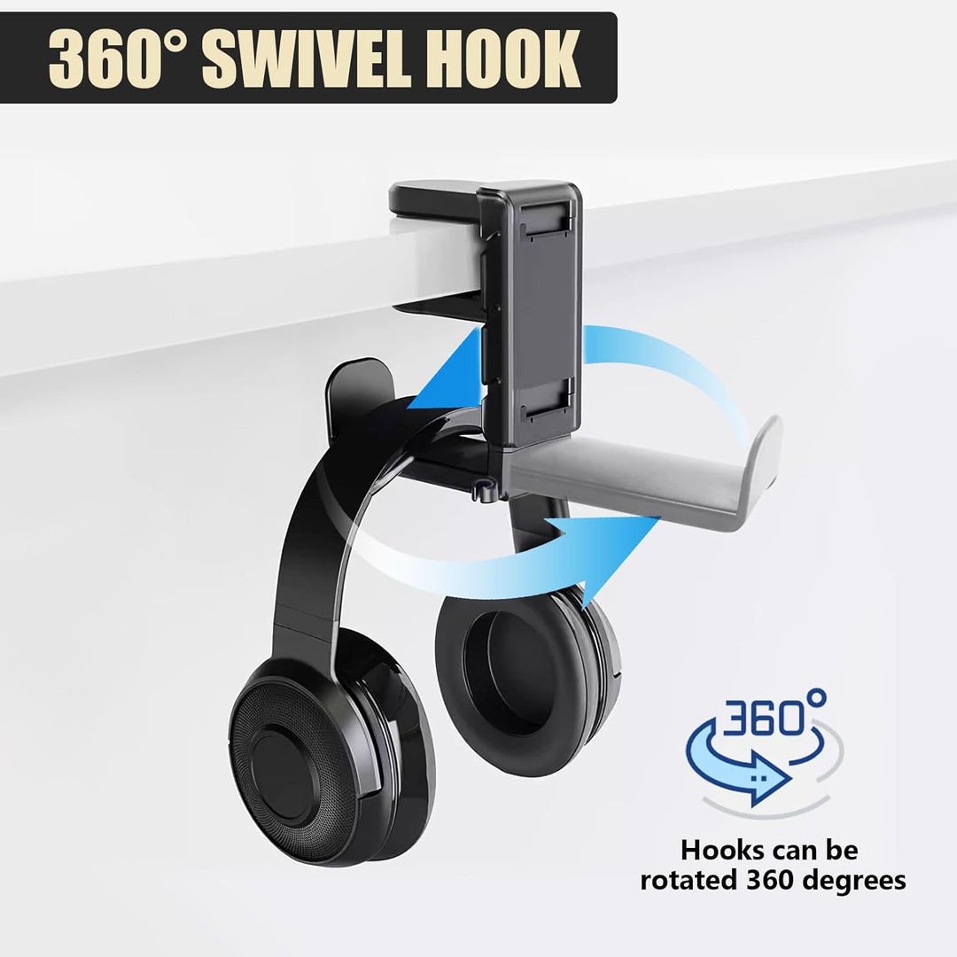 Headset Und Controller Halterung, Controller Halter With Griffhalter Kabelhalte 360° Drehbarer Gamin