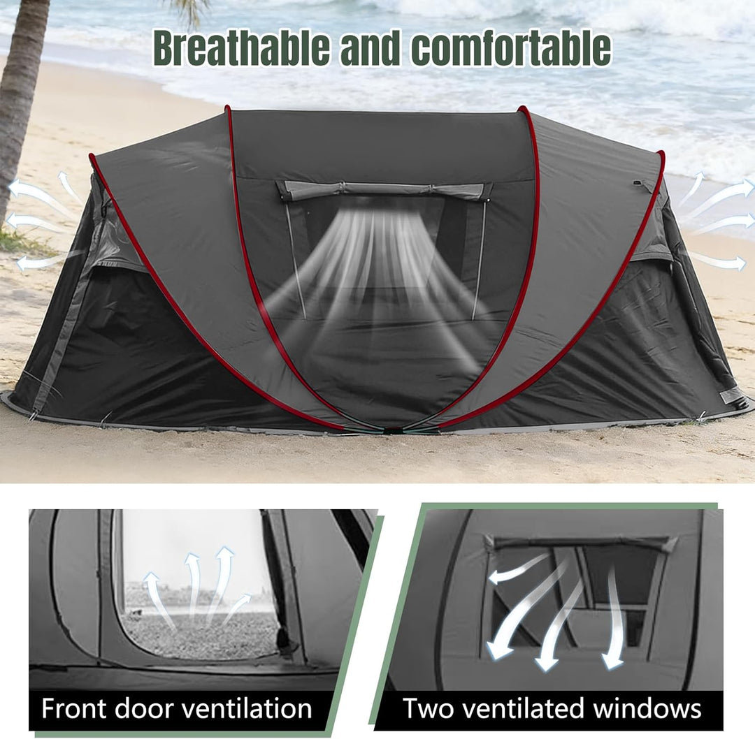 Camping Zelt, Pop Up Zelt 4-5 Personen, Automatisches Aufstellzelt in 3 Sekunden, Wurfzelte Wasserdi