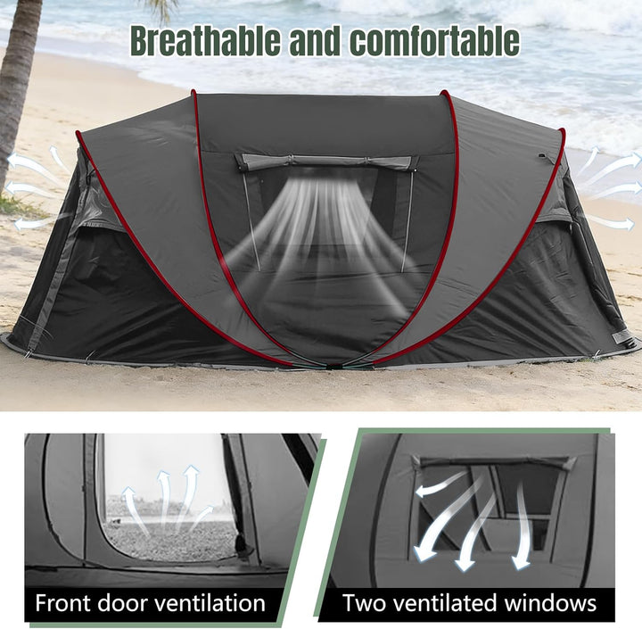 Camping Zelt, Pop Up Zelt 4-5 Personen, Automatisches Aufstellzelt in 3 Sekunden, Wurfzelte Wasserdi