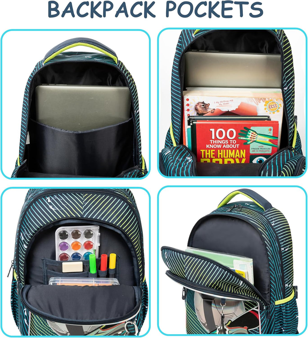 HTgroce Kinderrucksack Jungen Kinder, Schulrucksack Rucksäcke Schulranzen Gross für Schule Geschenke