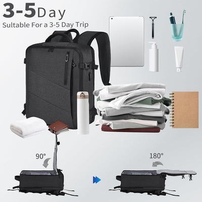 Leyrica Handgepäck Rucksack 45x36x20 für Easyjet, Reiserucksack Tasche Wasserdichter Flugzeug Reiset