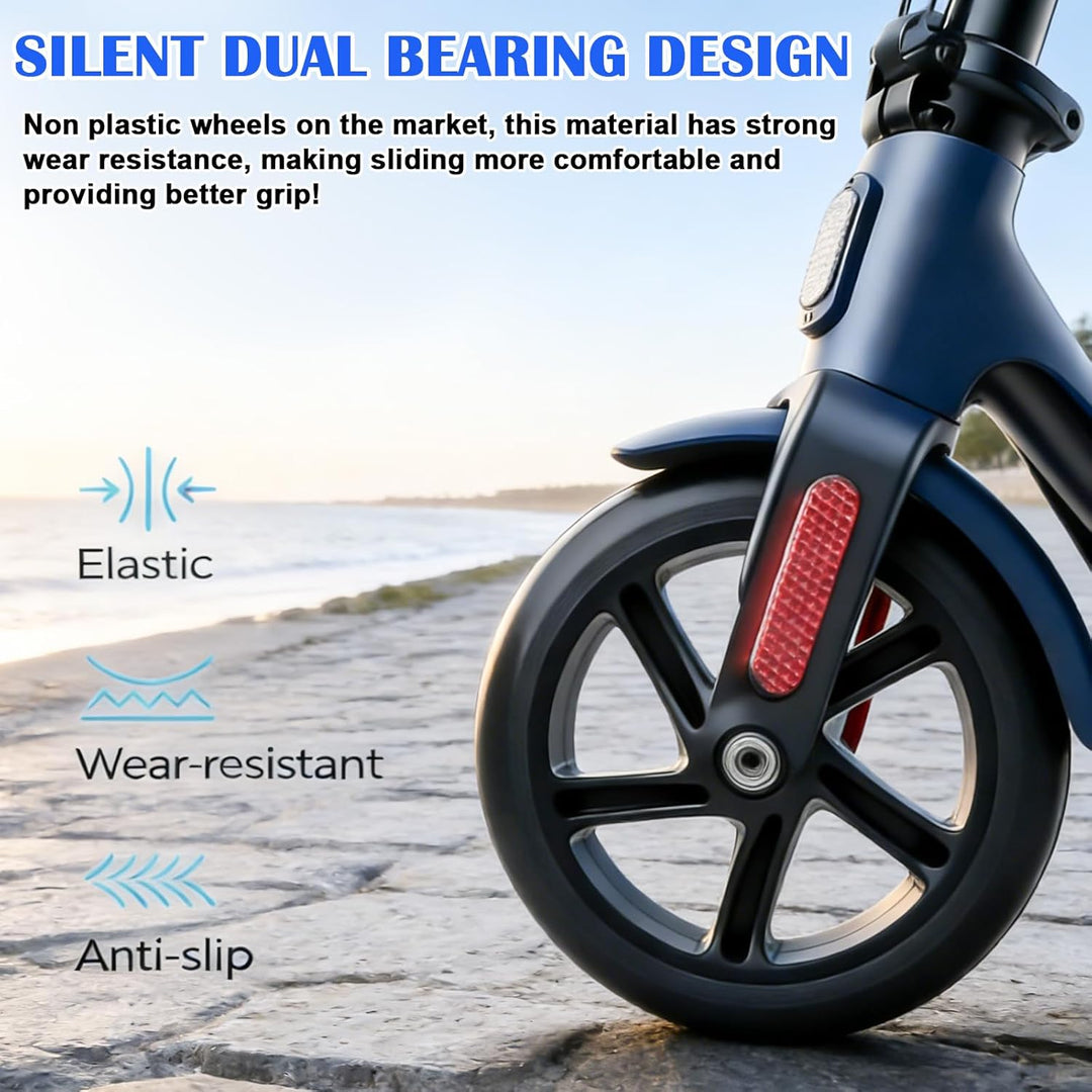 2 Stück Stunt Scooter Rollen 200mm, Ersatzräder mit Zweiachsig, Hochwertige Vollgummi-Rollen, Scoote