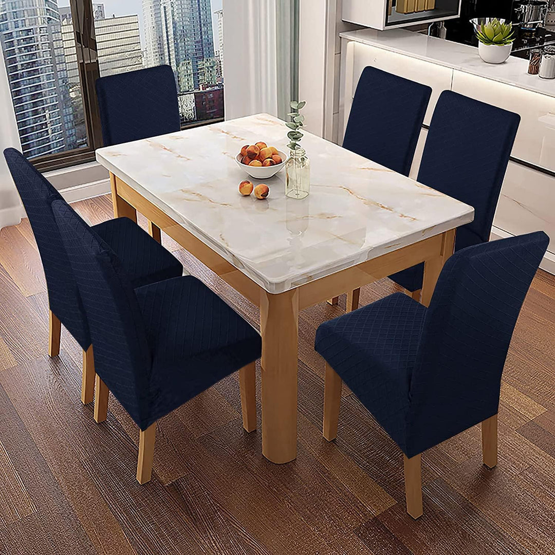 SHENGYIJING 1/2/4/6 PCS Diamond Lattice FStretch wasserdichte XL Stuhlhussen für Esszimmer, Spandex