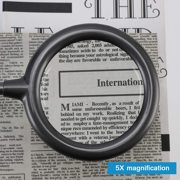 5x Lupe Mit Licht und StäNder, Wiederaufladbare, Dimmbare Led-Lupe, Tischlupe Mit Led-Beleuchtung Fü