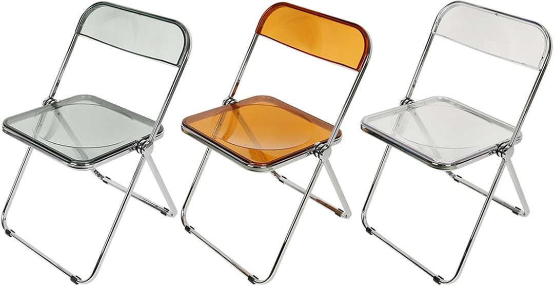 Homewell Esszimmerstühle 1er Set, Alek-Klappstühle mit Chromrahmen Stilvoll, Luxus Transparenter Kla