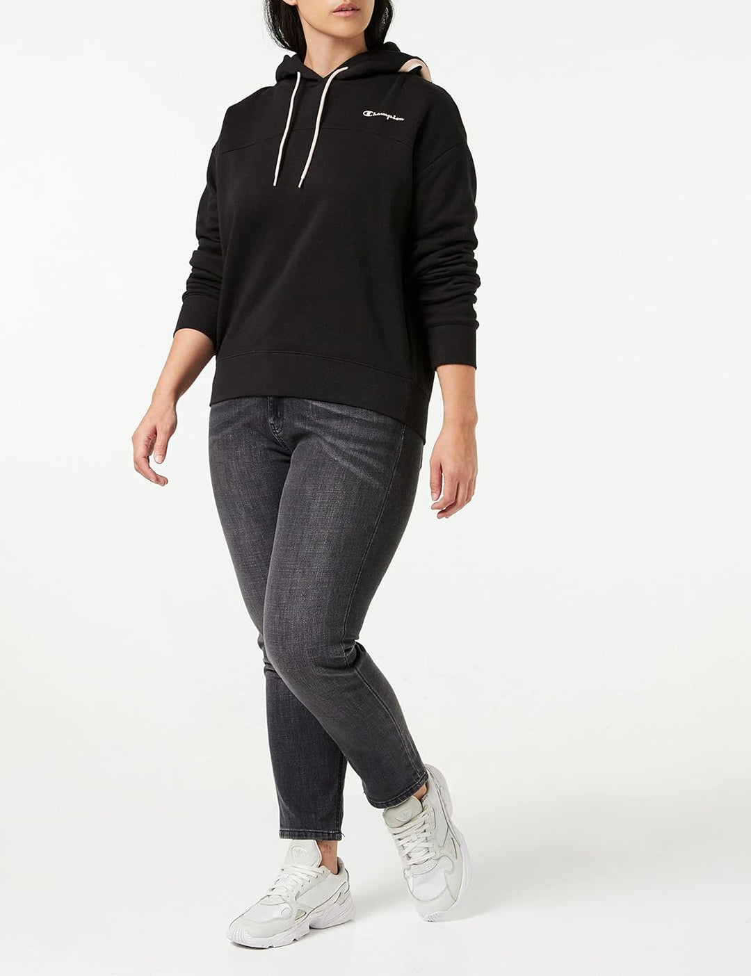 Champion Damen Champion Addicted Kapuzenpullover, Schwarz, L