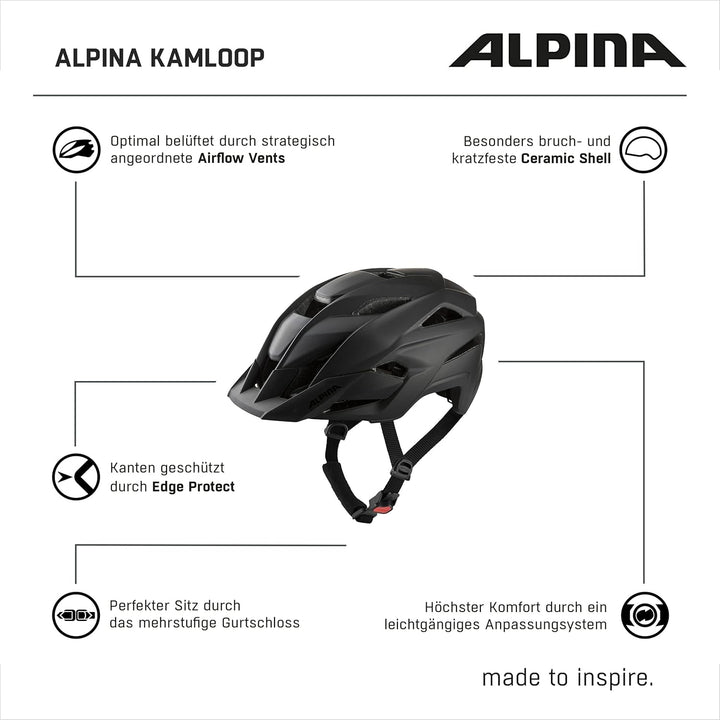 ALPINA Kamloop Helm schwarz 59-64 cm, 59-64 cm