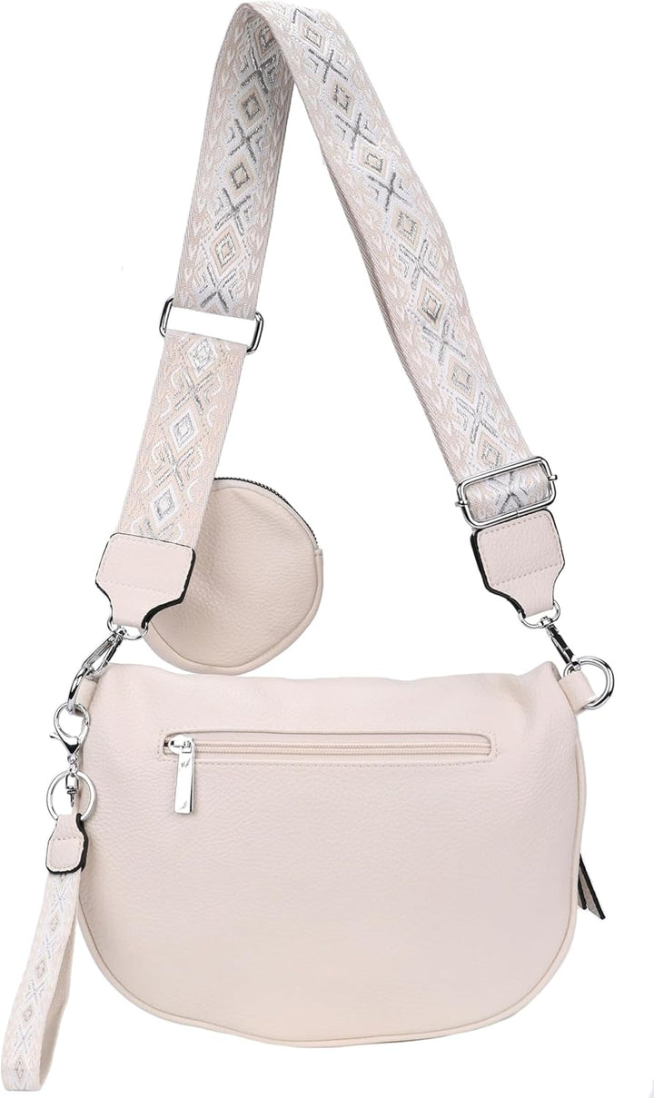irisaa Umhängetasche Damen Crossbody Bag, 3 in 1 Schultertasche, Bauchtasche mit Reissverschluss und
