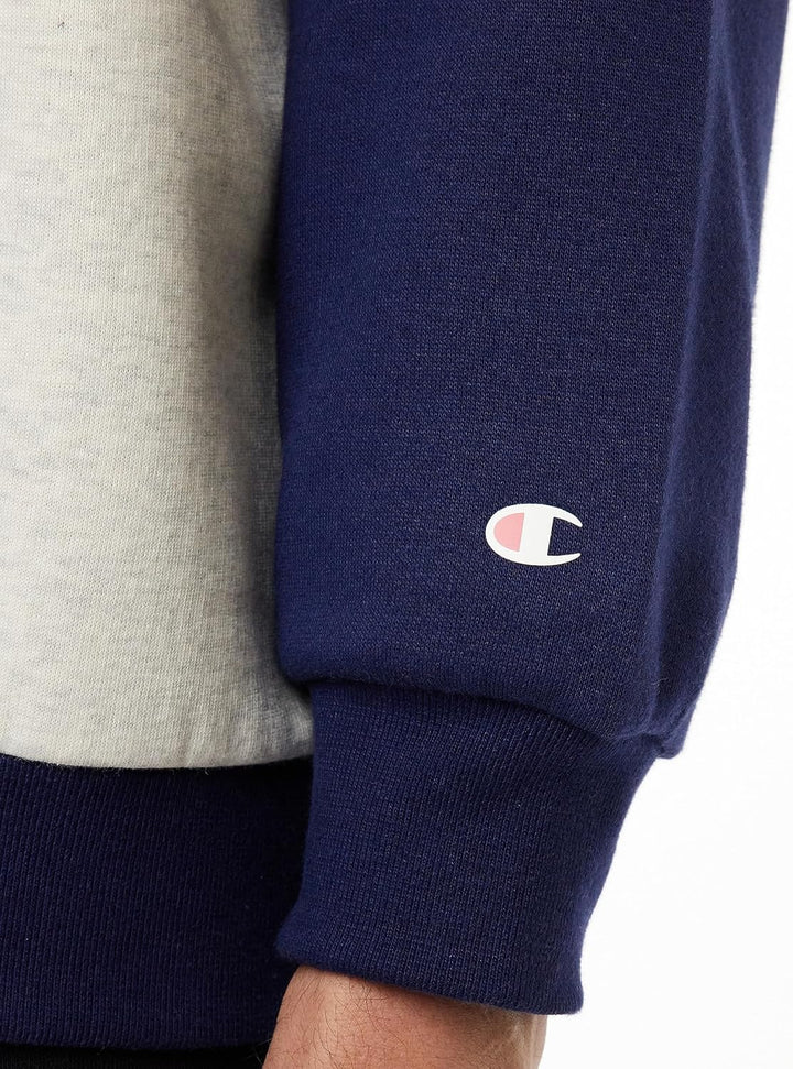 Champion Herren Legacy Athletics Polyfleece Kapuzenpullover (1er Pack) L Grigio Melange Chiaro/Blu M