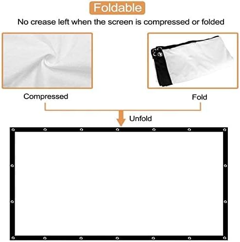 OWill Beamerleinwand 16:9 HD faltbar für Heimkino Indoor Outdoor (120 Zoll), 120 Zoll