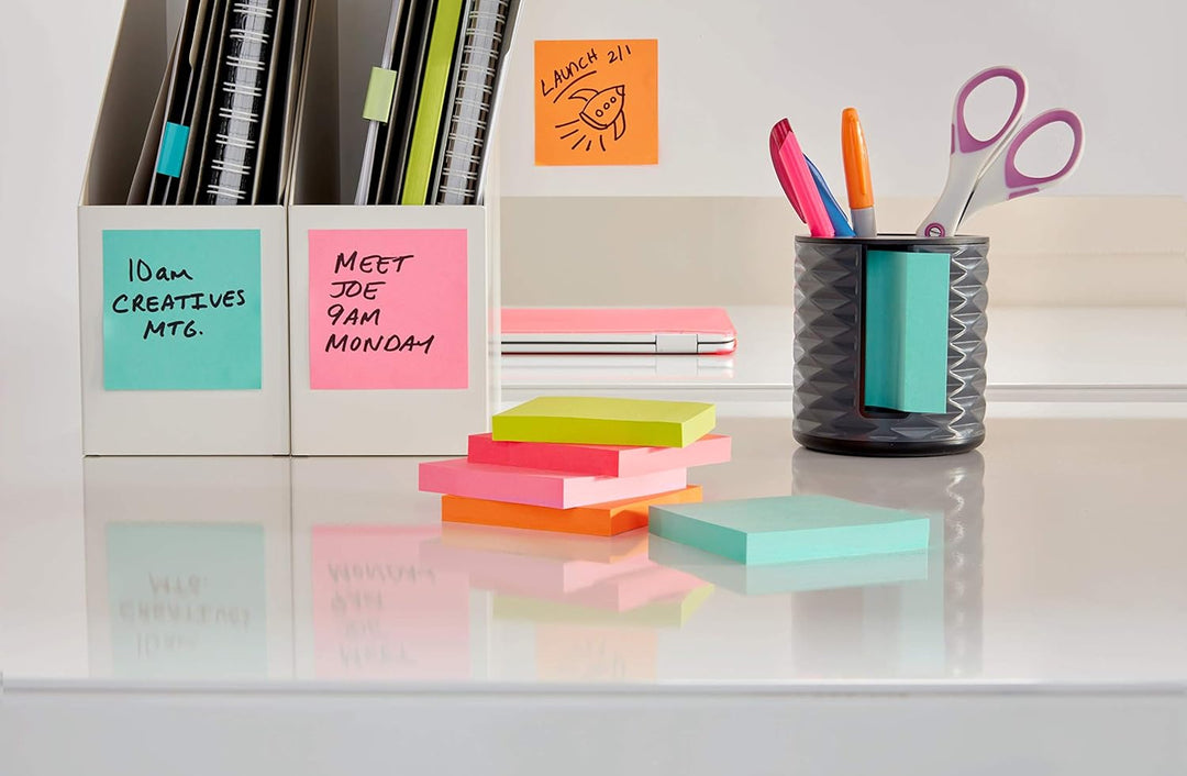 Post-it Notizspender, vertikal, schwarz mit grau (ABS-330-B) 7,6 x 7,6 cm, Schwarz