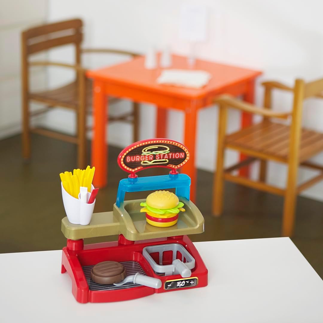 Theo Klein 7336 Burger Station Kreatives Spielset mit Burger, Pommes, Ketchup &amp; Fritteusenkorb Spiel