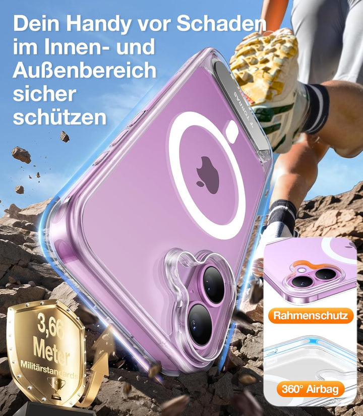 TORRAS Ostand L1 für iPhone 16 Plus Hülle mit Flügelständer Kompatibel mit MagSafe-Zubehör 3,66m Zer