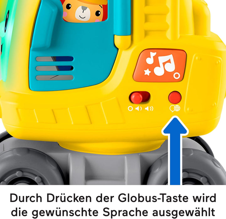 FISHER-PRICE Baufahrzeugspielzeug - Geräuschen und Sätzen, fördert Zahlen, Farben und Formen, mit Kr