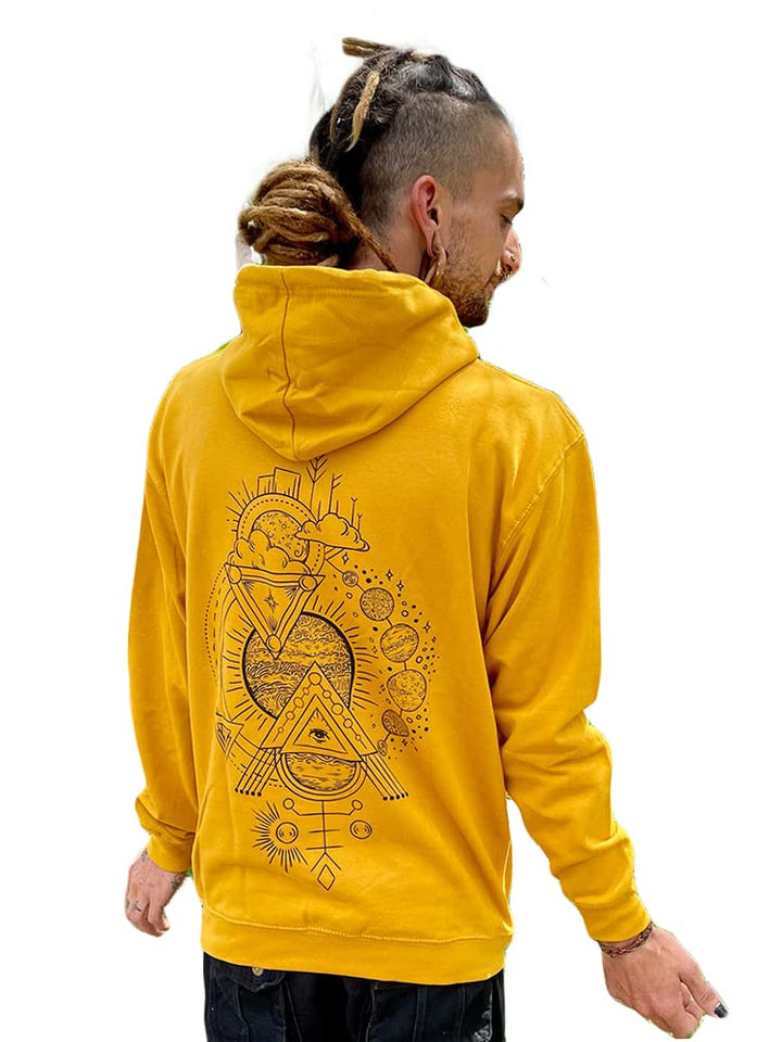 Planetensystem Hoodie Senfgelb (S), S
