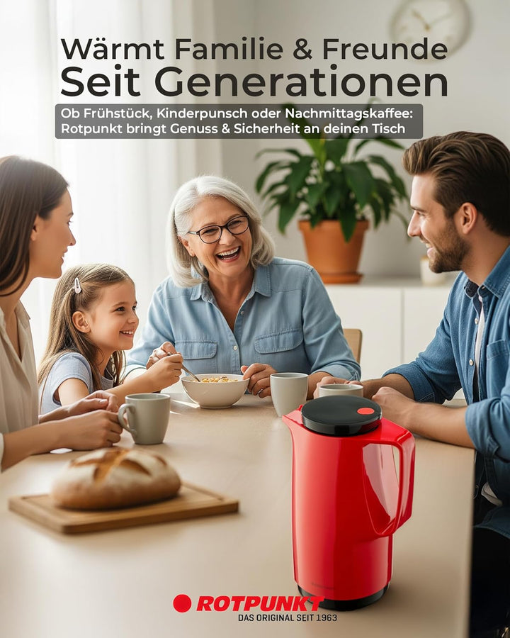 ROTPUNKT Isolierkanne 760 Maxima 1,0 l | Zweifunktions-Drehverschluss | BPA-frei - gesundes Trinken