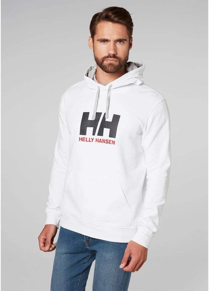 Helly Hansen Herren Hh Logo Hoodie Sweatshirt mit Kapuze (1er Pack) Weiss S Buchstabenmuster, Weiss