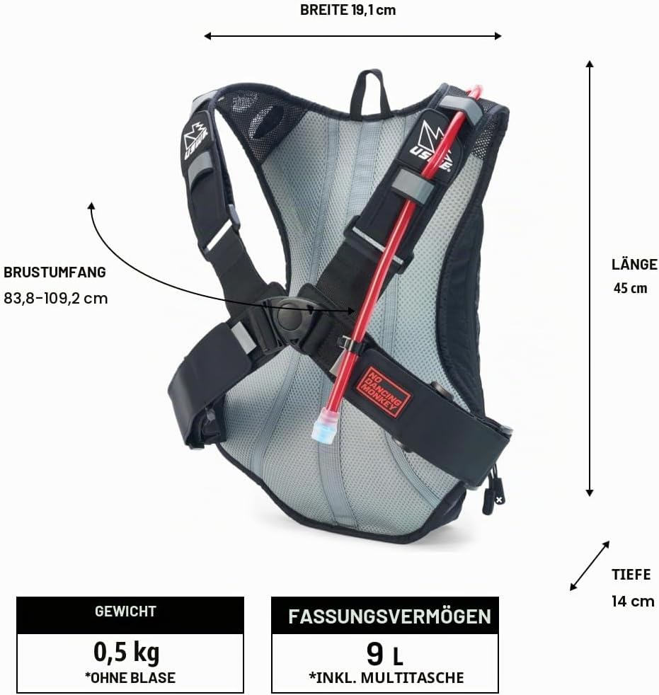 USWE Unisex – Erwachsene Outlander Trinkrucksack 9 Liter Gelb, 9 Liter Gelb